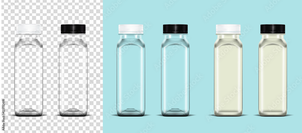 Transparent empty plastic bottle - obrazy, fototapety, plakaty 