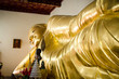 A golden Buddha statue with lying pose in Wat Phra Pathom Chedi,Nakhon Pathom,Thailand