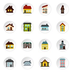 Wall Mural - House icons set. Flat illustration of 16 house vector icons for web