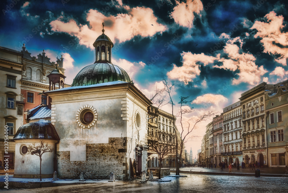 Obraz na płótnie Cracow / Krakow main square in Poland , Europe w salonie