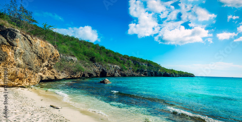 Sunset Curaçao at the beach and sea Canvas