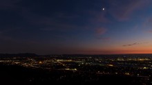 Burbank Airport And North Hollywood, California Day To Night Timelapse