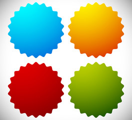 Poster - Badge shapes in 4 bright colors
