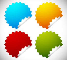 Poster - Badge shapes in 4 bright colors