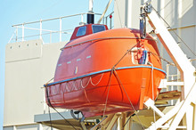 Safety Lifeboat On Ship Deck