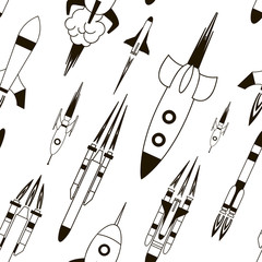 Wall Mural - Set of rockets pattern