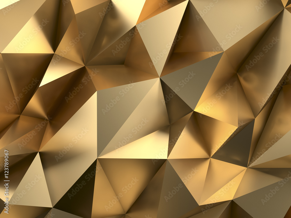 Rich Gold Abstract Background 3D Rendering - obrazy, fototapety, plakaty 