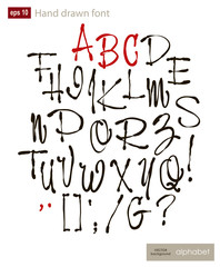Wall Mural - handwritten alphabet letters vector. abc for your design.
