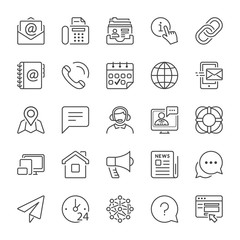 basic contact and communication line icons