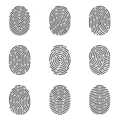 Fingerprint icons vector set