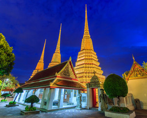 Wat Pho, Bangkok, Thailand. Also known as Wat Phra Chetuphon, 'Wat' means temple in Thai. The temple is one of Bangkok's most famous tourist sites. The temple has it's origins dating back to 1788.