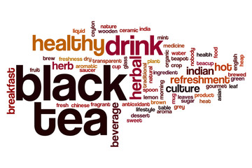 Wall Mural - Black tea word cloud