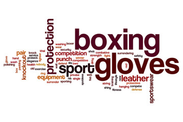 Sticker - Boxing gloves word cloud