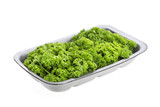 Fototapeta Mapy - Parsley in plastic packaging for sale, isolated on white background