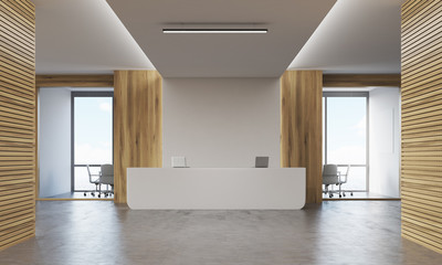 Two meeting rooms and reception desk