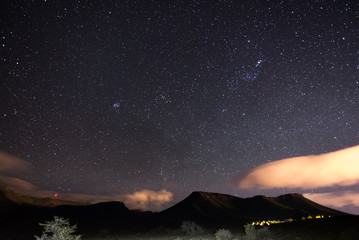 Wall Mural - the starry sky captured karoo national park, south africa, in winter. the pleiades star cluster, ori