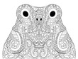 Head froggy coloring vector for adults