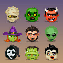 Funny Halloween Icons-set 5