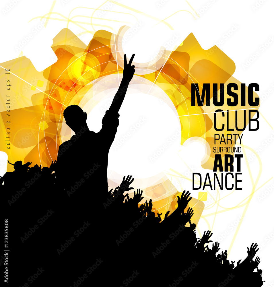 Music background with dancing people, vector Stock Vector | Adobe Stock