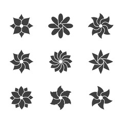 Wall Mural - Flowers icons