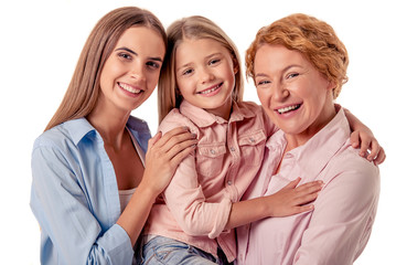 Wall Mural - Grandma, mom and little girl