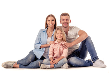 Poster - Little girl and her parents