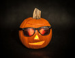 Halloween pumpkin with sunglasses