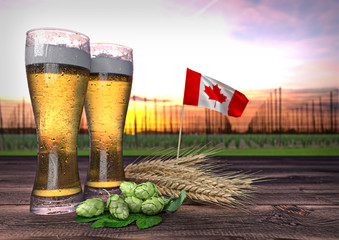 Wall Mural - beer consumption in Canada. 3D render