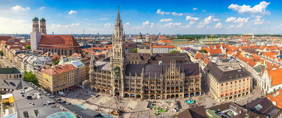 Munich city skyline panorama, Munich, Germany