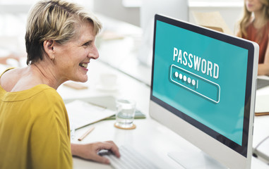 Canvas Print - Password Access Firewall Internet Log-in Private Concept