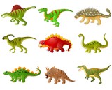 Fototapeta Dinusie - Set of cartoon dinosaurs collections