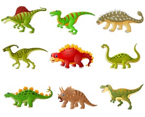 Sticker - Set of cartoon dinosaurs collections