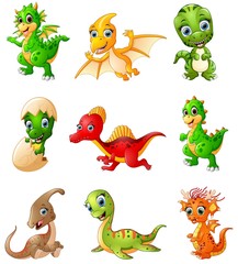 Sticker - Set of cartoon dinosaurs collections