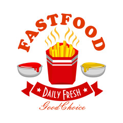 Sticker - French fries fast food menu symbol