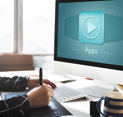 Wall Mural - applications apps multimedia invention devices concept
