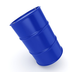 3D rendering blue barrel