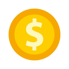 Poster - coin money flat line icon vector illustration design