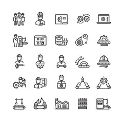 Sticker - Vector industry engineering mechanical thin line icons