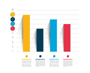 example of business flat design graph. infographics chart.