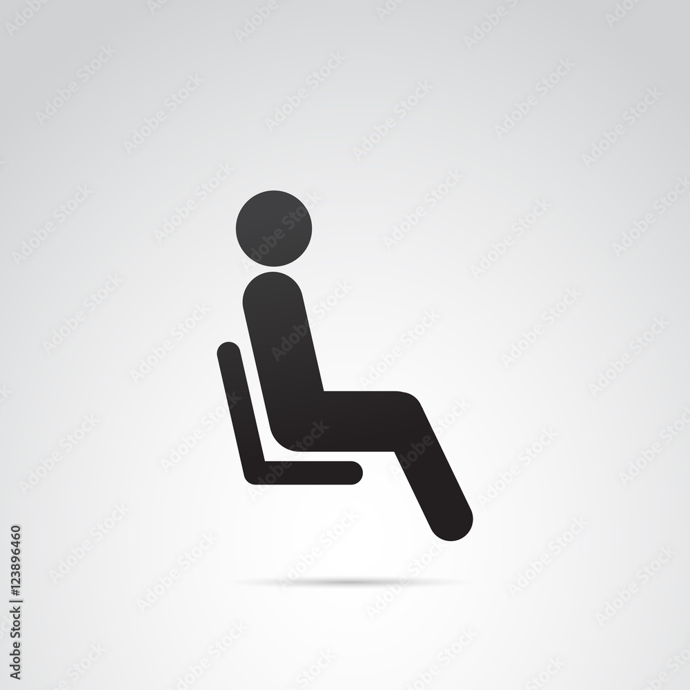 Man Sitting Sign Sitting sign vector art. Stock Vector | Adobe Stock