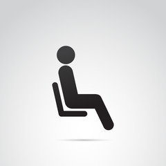 Sitting sign vector art.