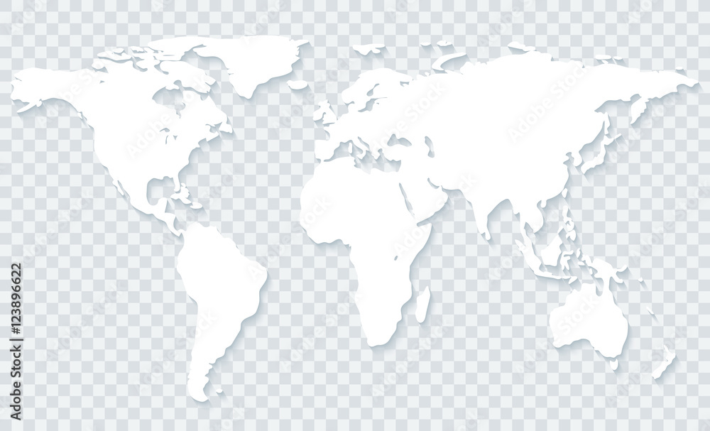 World map on transparent background - obrazy, fototapety, plakaty 