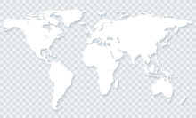 World Map On Transparent Background