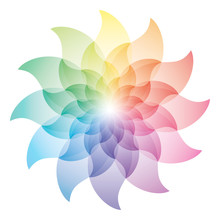 Beautiful Lotus Flower Color Wheel Icon.
