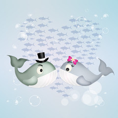 Sticker - whales in love