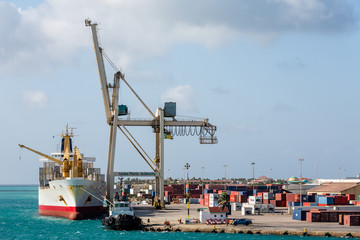 Poster - Shipping and Freight Yard on Aruba