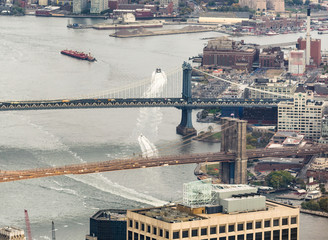 Wall Mural - Manhattan and Brooklyn Bridges from the sky