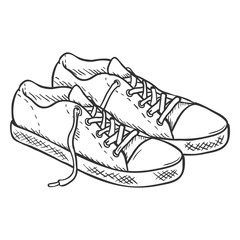 Wall Mural - Vector Sketch Illustration - Pair of Casual Gumshoes