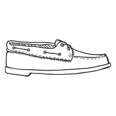 Wall Mural - Vector Sketch Illustration - Topsider Men Shoes. Side View