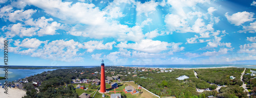 Fotografía Ponce de Leon Lighthouse near Daytona Beach, aerial sunset view